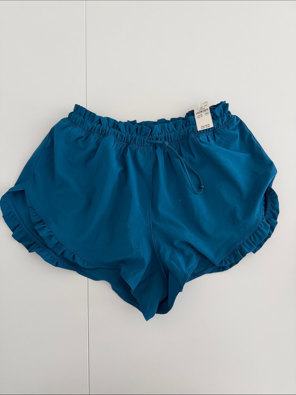 American Eagle Outfitters - offline by aerie Teal Ruffle-Trim Athletic Shorts